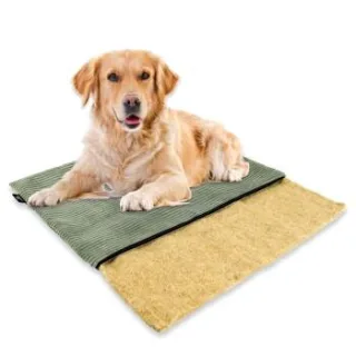 Rohrschneider mümmi Hundematte Hanf, abnehmbarer Cordbezug hellgrün 1 m, 2 cm, 68 cm