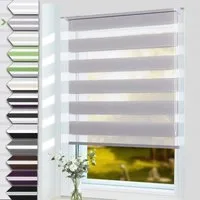 Doppelrollo Klemmfix ohne Bohre, OUBO, verdunkelnd, Fensterrollo Seitenzugrollo Blickdicht, Für Fenster und Tür mit Klämmträger lichtdurchlässig verdunkelnd