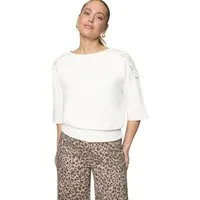 Zero Sweatshirt Damen mit Lochmuster Lochstickerei