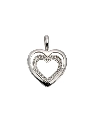 Orolino Anhänger Gold 585 Herz-Motiv mit 26 Brillanten zus. 0,11ct.