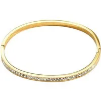 KARMA Armreif Damen Gold Edelstahl Kristalle modernes Design (Kristallarmreif, Damenschmuck Damenarmreif), Modeschmuck modern elegant Geschenkidee
