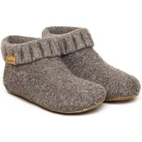 Gottstein Knit Boot Hüttenschuhe (1-tlg) Hüttenschuh - Aus 100% Schurwolle, Sohle aus Rindsleder