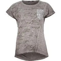 malito more than fashion Rundhalsshirt T- Shirt Lettering 46734 Shirt meliert mit Pailetten