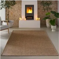TaraCarpet Outdoorteppich Tara Carpet Sumatra Uni Sisal Jute Look natur, rechteckig, Höhe: 10 mm, Küche Wohnzimmer Terrasse Garten Balkon natur 80x150