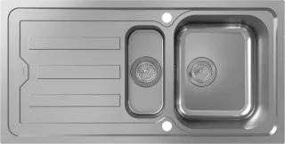 Hansgrohe Einbauspüle S440-F517 100 Abtropffl. automatische Ablaufgarnitur Edelstahl, 43370800 43370800