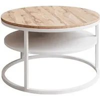 Lookway Couchtisch CIRI SLIM LOFT mit Ablage (1 Tisch), Durchmesser: ⌀ 60 cm