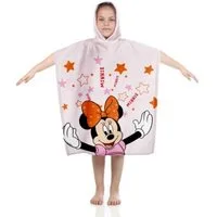 Disney Minnie Mouse Badeponcho Minnie Maus Kinder Mädchen Mikrofaser Poncho, Baumwolle, Kapuze, 100% baumwolle