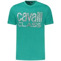 Cavalli Class T-Shirt Grünes Herren T-Shirt mit Logo-Print und