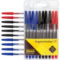 Idena Kugelschreiber Idena 500234 - Kugelschreiber, 10 Stück, sortierte Schreibfarben