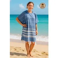 Formeya Bademantel Strandponcho Bademantel, Pestemal Poncho aus Baumwolle & Saunatuch
