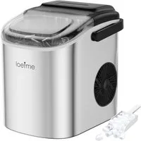 loefme Eiswürfelmaschine 9 Eiswürfel in 6 Minuten, Eismaschine Tragbar, 12kg/Tag, ≤ 43 dB, 2 Eisgrößen, Selbstreinigungsfunktion, für Zuhause, Büro und Party