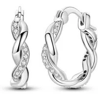 ELLAWIL Paar Creolen geflochtene Ohrcreolen Ohrschmuck Damenohrringe Creole Hoop Zirkonia (GESCHENKIDEE), inklusive Geschenkschachtel