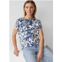 s.Oliver Kurzarmshirt T-Shirt Fließendes Jersey-Shirt mit überschnittenen Schultern