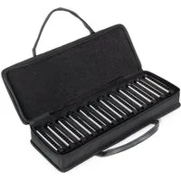 Classic Cantabile Mundharmonika in verschiedenen Stimmungen, 12-St., inkl. Etui & Pflegetuch, Blues Harmonica - 10 Messing Stimmzungen - Edelstahl-Gehäuse