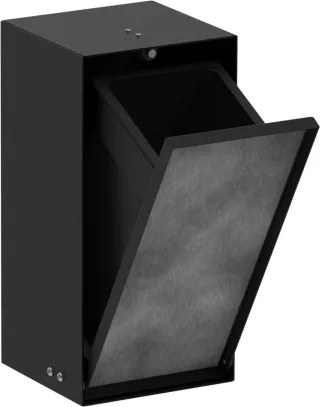 Hansgrohe Einbau Abfalleimer XtraStoris Rock mit Ablage und beflliesbarer Tür, mattschwarz, 56063670 56063670