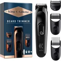 Braun Bartschneider King C. Gillette Barttrimmer Akku Präzisions-Trimmer Bartschneider, Limited Edition, Präzisionsrad für Längeneinstellungen, Abwaschbare Teile