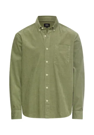 camel active - Cord Hemd mit 2-Wege Stretch leaf green - Gr. - 3XL