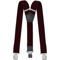 Fabio Farini Hosenträger 4cm Breites Y-Design verstellbar mit extra starken Clipverschluss, Brombeere