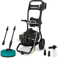 VONROC Hochdruckreiniger mit 15m Premium Schlauch -, Druck max: 180 bar, 2500 W, Fördermenge max: 468 l/h, - Inkl. Terrassenreiniger, Schaumstoffdüse und 5 Düsen