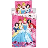 Disney Kinderbettwäsche Prinzessinnen Design Kuschelige Baumwolle, 140x200 cm & 70x90 cm