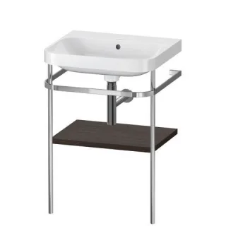 Duravit Happy D.2 Plus c-shaped Set mit Metallkonsole Nussbaum gebürstet Matt 575x490x850 mm - HP483 HP4835N6969