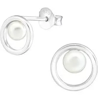 ALEXANDER YORK Paar Ohrstecker CIRCLE mit PERLE, 2-tlg., 925 Sterling Silber