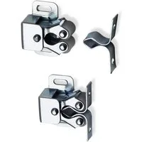 SO-TECH® Haftmagnetschnäpper Doppel-Rollenschnäpper verstellbar aus Stahl verzinkt Drucks, (5-tlg), 5 Stück inkl. Gegenstück Feder-Schnapper Möbelschnäpper