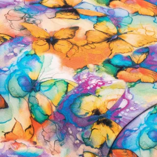 Baumwoll-Jersey "Schmetterling" mit Elasthan, bunt