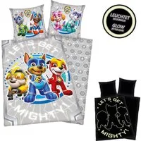 PAW PATROL Kinderbettwäsche Paw Patrol, Renforcé, mit "Glow in the dark"-Effekt