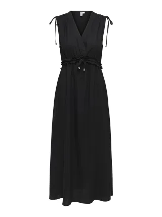 ONLY - ONLGOA SL LINEN BL LONG DRESS CC PNT Black - Gr. - XL
