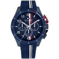 Tommy Hilfiger Chronograph BANK 1792169, Quarzuhr, Armbanduhr, Herrenuhr, Silikonarmband, analog, Stoppfunktion