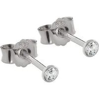 NKlaus Paar Ohrstecker Paar 2,3mm Ohrstecker Weißgold 585 Gold Ohrringe 1 (Paar)