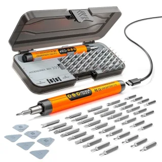 47-in-1 Electric Precision Screwdriver Set Compact High Torque 6-Speed Adjustable Cordless Magnetic USB Rechargeable wit