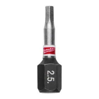 Milwaukee Schrauberbit SHOCKWAVE Hex 2,5 / 25 mm - 3 Stück - 4932500378