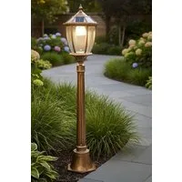Arnusa LED Gartenleuchte Solarleuchte Kupferfarben Gartenlaterne Außenleuchte Sockelleuchte, Farbsteuerung, LED fest integriert, Warmweiß, Kaltweiß, kabellos klassische Solarlampe Außen