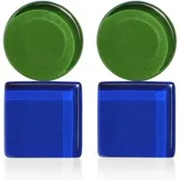 ALEXASCHA Paar Ohrclips Geometrische Clip Ohrringe im Bauhaus Design • Statement Ohrclips