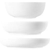 Seltmann Weiden Schale Seltmann Weiden Beat weiß Foodbowl Set 3tlg. 20/25/28 cm, Porzellan, (3 Schüsseln)