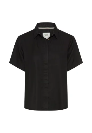camel active - Kurzarm Bluse mit Kentkragen - Gr. - S