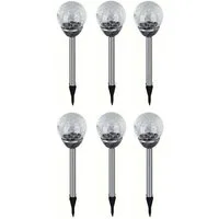 HAC24 LED Solarleuchte Solar Gartenleuchte Kugel Leuchte mit Crackle-Licht Solarlampe, LED fest integriert, Weiß, Lichtfarbe Weiß