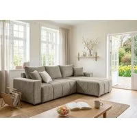 Home affaire Ecksofa Bello L-Form, B: 256 cm, Bettfunktion, Bettkasten & 2 Zierkissen, Federkern