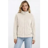 SUBLEVEL Fleecejacke Damen Teddyfleece Kuschelig Übergangsjacke Jacke Outdoor Stehkragen, Kapuze, flauschig, kuschelig, warm, Outdoor