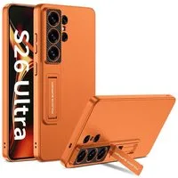 Wigento Handyhülle Für Samsung Galaxy S26 Ultra 5G Ständer Schutz Handy Hülle Orange, Stoßfeste Hülle mit Aufstellfunktion