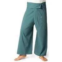 PANASIAM Wellnesshose Thai Fischerhose aus Baumwolle - bequeme Unisex Wickelhose - Yogahose für Damen & Herren - Flexible Weite in 2 Längen - Thai Fisherman Pants