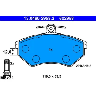 ATE Bremsbel?ge vorne Seat Ibiza Toledo Cordoba Inca VW Golf
