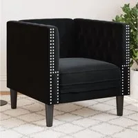 vidaXL Sessel, Chesterfield-Sessel Schwarz Samt
