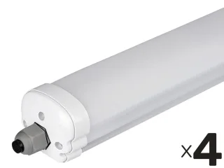 V-TAC LED-Feuchtraum-Wannenleuchte, 36W, 4320lm, 4500K, 1200mm, 4 Stk