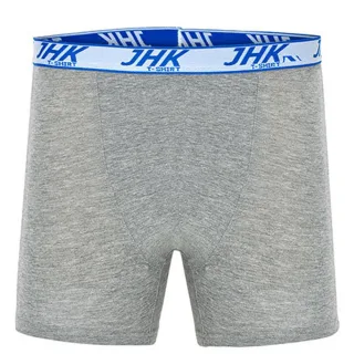 JHK - Boxershorts für Herren, Meliert, Mitte Oberschenkel (3er-Pack) (Grau meliert)