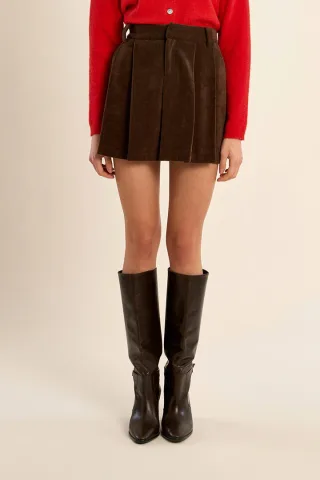molly bracken - Cord-Faltenrock braun - Gr. - XS