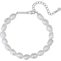 Hey Happiness Perlenarmband Damen aus Süßwasserperlen, 18K Gold Vergoldet, 925 Silber Armkette weiße Perlen, Brautschmuck