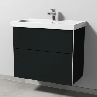 Sanipa 3way Waschtischunterbau zu Geberit iCon Light Waschtisch mit 2 Auszügen, Vulkan-Matt BP5721V
